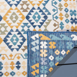 Safavieh Sunrise 622 Flatweave Indoor / Outdoor Rug Ivory / Blue Gold 8' x 10'