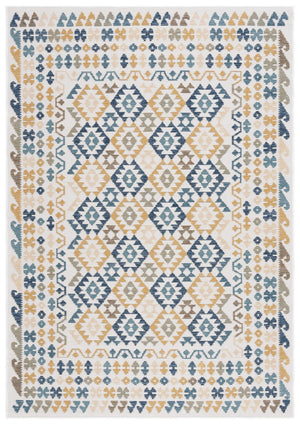 Safavieh Sunrise 622 Flatweave Indoor / Outdoor Rug Ivory / Blue Gold 8' x 10'