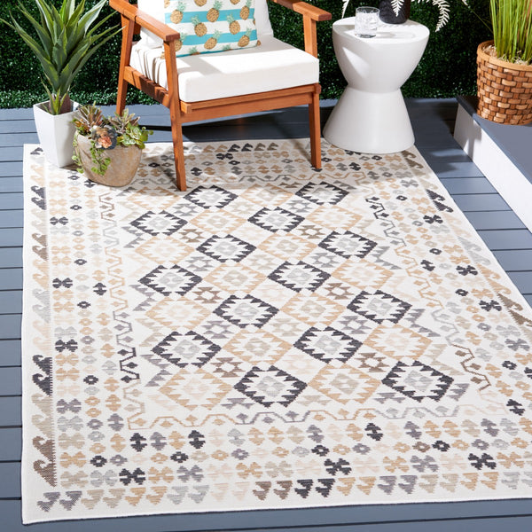 Safavieh Sunrise 622 Flatweave Indoor / Outdoor Rug Ivory / Beige Black 8' x 10'