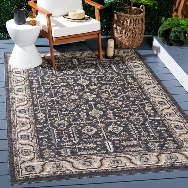 Safavieh Sunrise 627 Flatweave Indoor / Outdoor Rug Ivory / Grey Black 8' x 10'