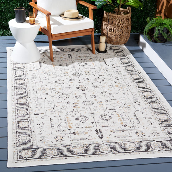 Safavieh Sunrise 627 Flatweave Indoor / Outdoor Rug Ivory / Grey Black 8' x 10'