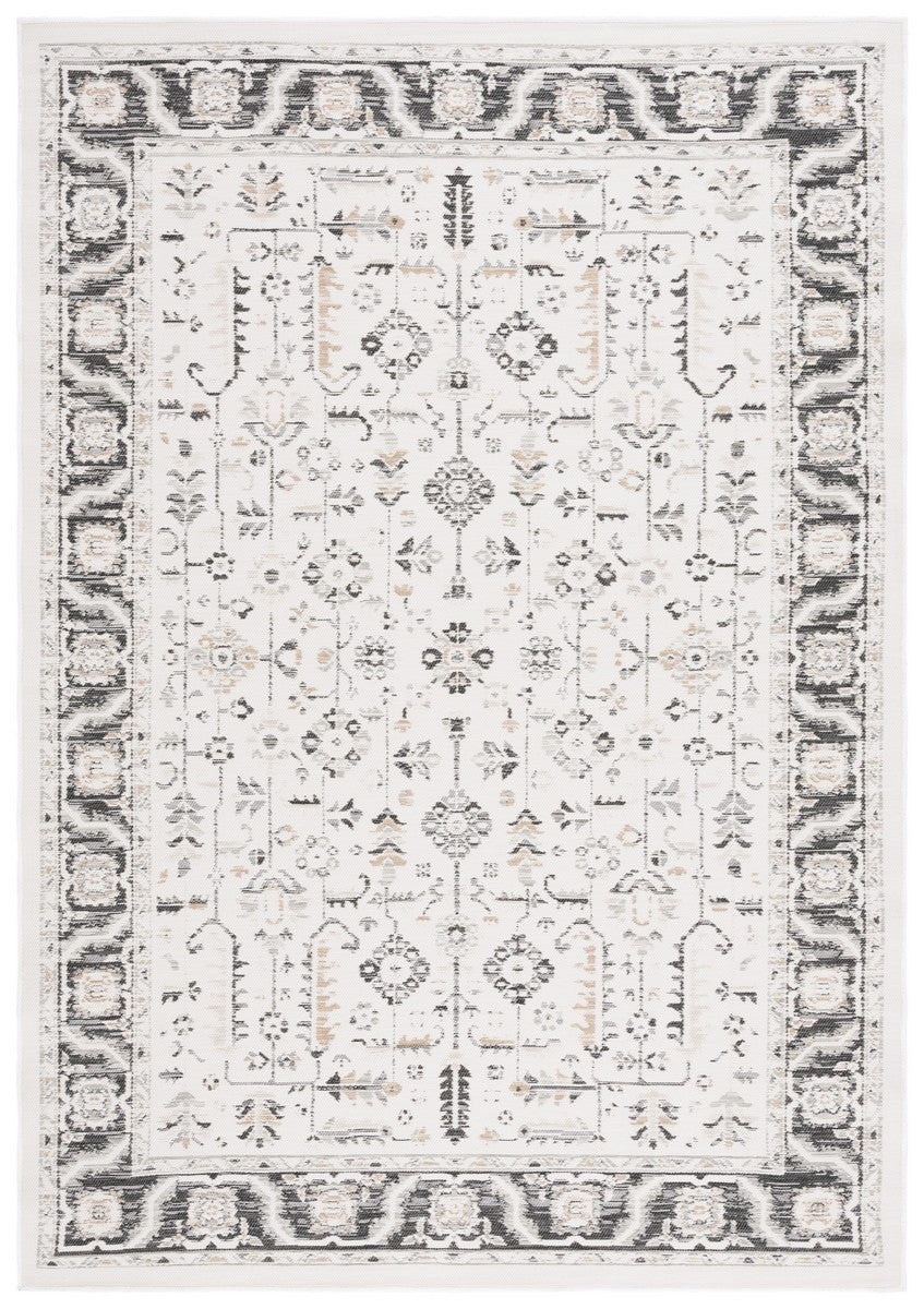 Safavieh Sunrise 627 Flatweave Indoor / Outdoor Rug Ivory / Grey Black 8' x 10'