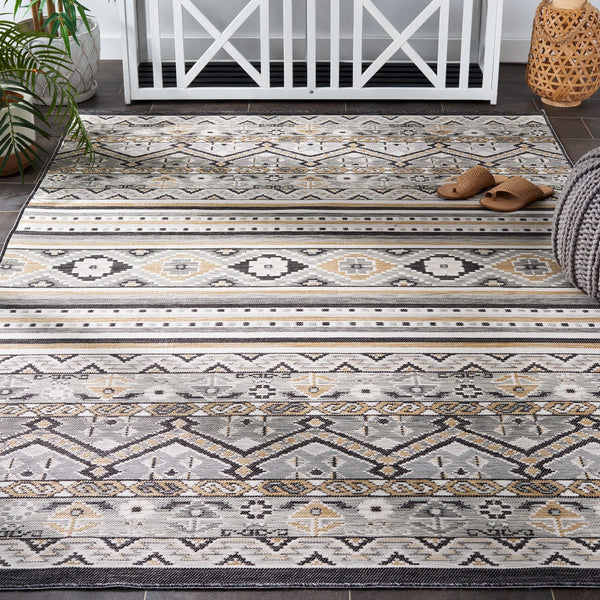 Safavieh Sunrise 629 Flatweave Indoor / Outdoor Rug Grey / Beige Black 8' x 10'