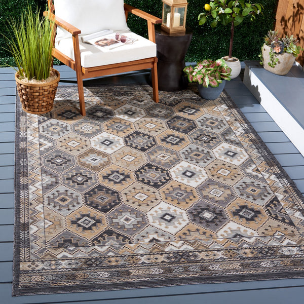 Safavieh Sunrise 630 Flatweave Indoor / Outdoor Rug Ivory / Grey Black 8' x 10'