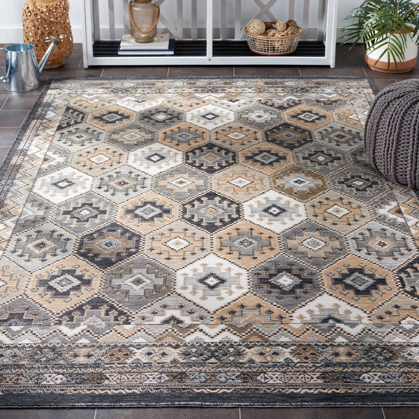 Safavieh Sunrise 630 Flatweave Indoor / Outdoor Rug Ivory / Grey Black 8' x 10'
