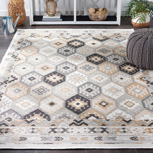 Safavieh Sunrise 630 Flatweave Indoor / Outdoor Rug Ivory / Grey Black 8' x 10'