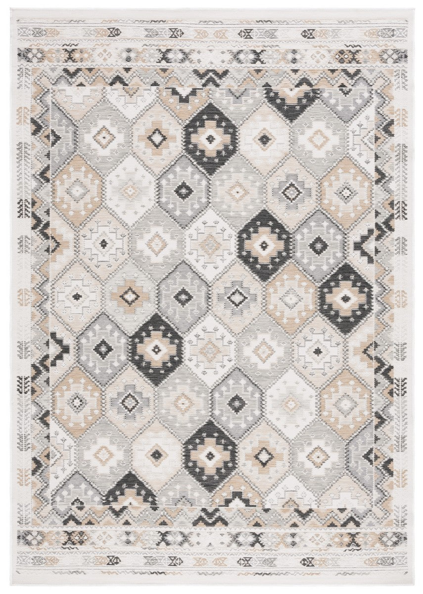 Safavieh Sunrise 630 Flatweave Indoor / Outdoor Rug Ivory / Grey Black 8' x 10'