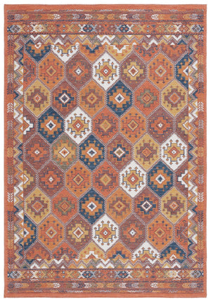 Safavieh Sunrise 630 Flatweave Indoor / Outdoor Rug Gold / Rust Blue 8' x 10'