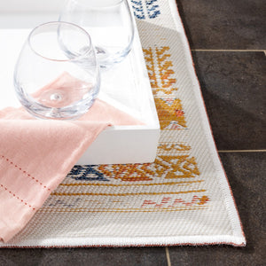 Safavieh Sunrise 630 Flatweave Indoor / Outdoor Rug Gold / Rust Blue 8' x 10'