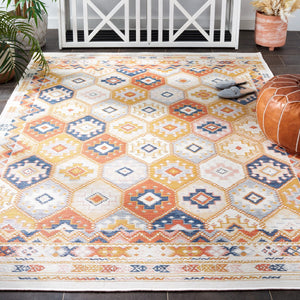 Safavieh Sunrise 630 Flatweave Indoor / Outdoor Rug Gold / Rust Blue 8' x 10'