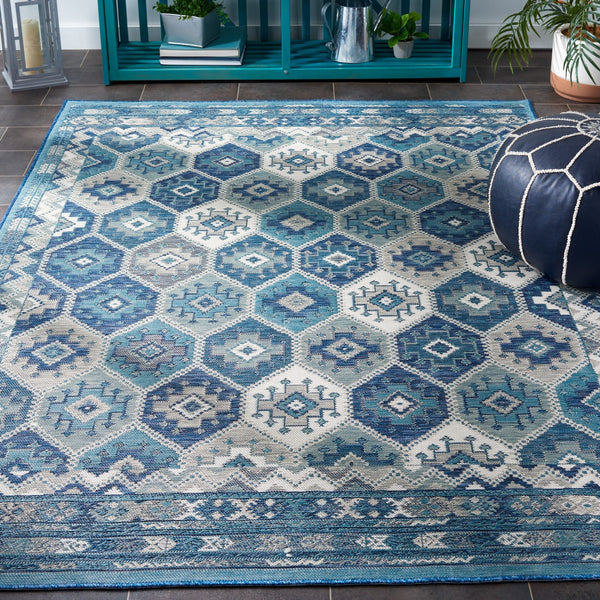 Safavieh Sunrise 630 Flatweave Indoor / Outdoor Rug Grey / Blue Ivory 8' x 10'