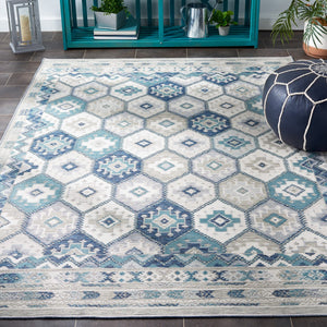 Safavieh Sunrise 630 Flatweave Indoor / Outdoor Rug Grey / Blue Ivory 8' x 10'
