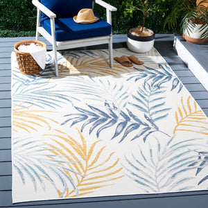 Safavieh Sunrise 670 Flatweave Indoor / Outdoor Rug Ivory / Blue Gold 8' x 10'