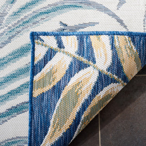 Safavieh Sunrise 670 Flatweave Indoor / Outdoor Rug Ivory / Blue Gold 8' x 10'