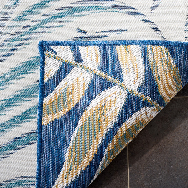 Safavieh Sunrise 670 Flatweave Indoor / Outdoor Rug Ivory / Blue Gold 8' x 10'