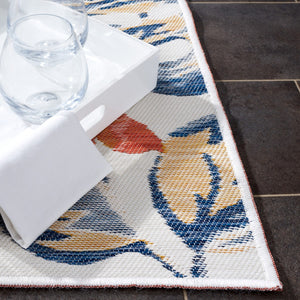 Safavieh Sunrise 671 Flatweave Indoor / Outdoor Rug Ivory / Rust Blue 8' x 10'