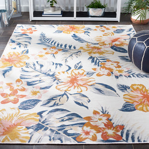 Safavieh Sunrise 671 Flatweave Indoor / Outdoor Rug Ivory / Rust Blue 8' x 10'