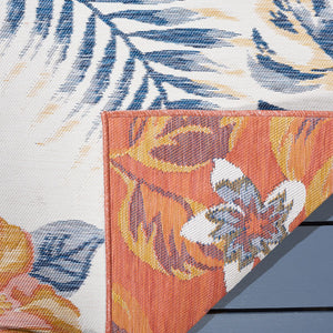 Safavieh Sunrise 671 Flatweave Indoor / Outdoor Rug Ivory / Rust Blue 8' x 10'