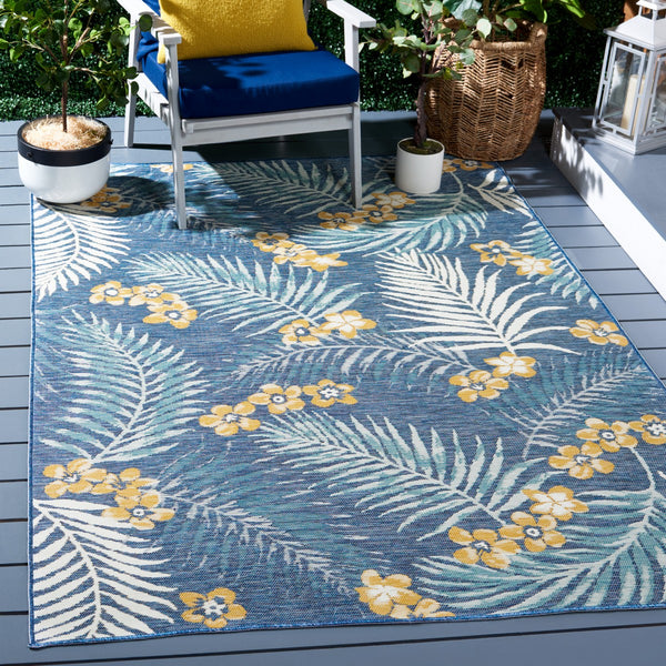 Safavieh Sunrise 675 Flatweave Indoor / Outdoor Rug Ivory / Blue Gold 8' x 10'