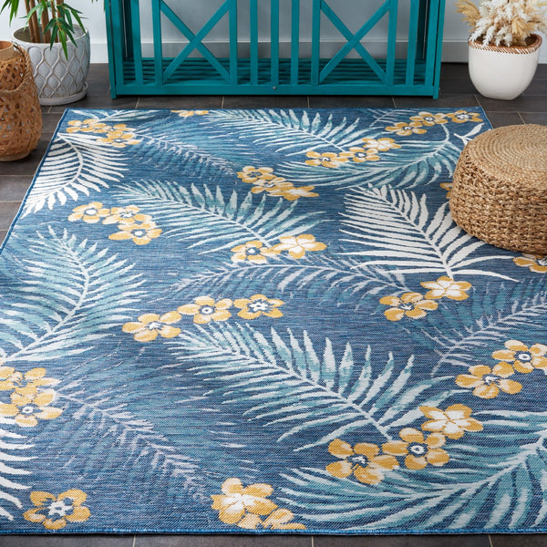 Safavieh Sunrise 675 Flatweave Indoor / Outdoor Rug Ivory / Blue Gold 8' x 10'