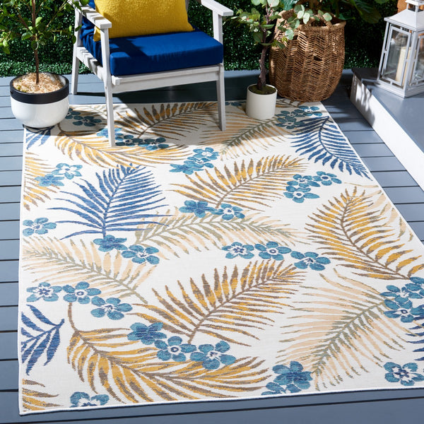 Safavieh Sunrise 675 Flatweave Indoor / Outdoor Rug Ivory / Blue Gold 8' x 10'