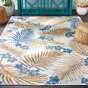 Safavieh Sunrise 675 Flatweave Indoor / Outdoor Rug Ivory / Blue Gold 8' x 10'
