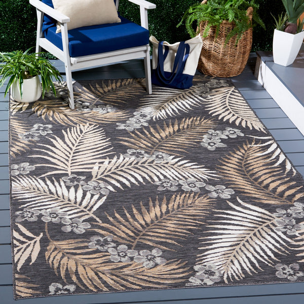 Safavieh Sunrise 675 Flatweave Indoor / Outdoor Rug Ivory / Grey Black 8' x 10'