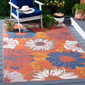 Safavieh Sunrise 689 Flatweave Indoor / Outdoor Rug Ivory / Rust Gold 8' x 10'