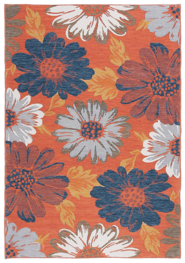 Safavieh Sunrise 689 Flatweave Indoor / Outdoor Rug Ivory / Rust Gold 8' x 10'