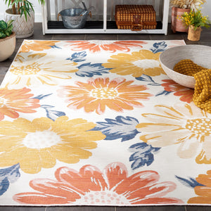 Safavieh Sunrise 689 Flatweave Indoor / Outdoor Rug Ivory / Rust Gold 8' x 10'