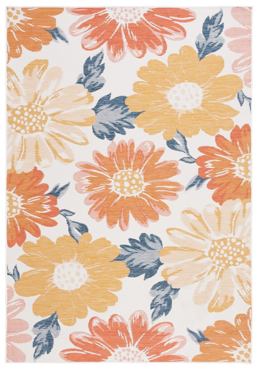 Safavieh Sunrise 689 Flatweave Indoor / Outdoor Rug Ivory / Rust Gold 8' x 10'