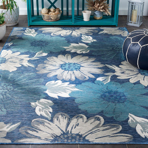 Safavieh Sunrise 689 Flatweave Indoor / Outdoor Rug Ivory / Blue Grey 8' x 10'