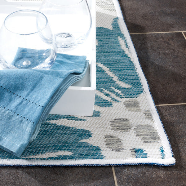 Safavieh Sunrise 689 Flatweave Indoor / Outdoor Rug Ivory / Blue Grey 8' x 10'