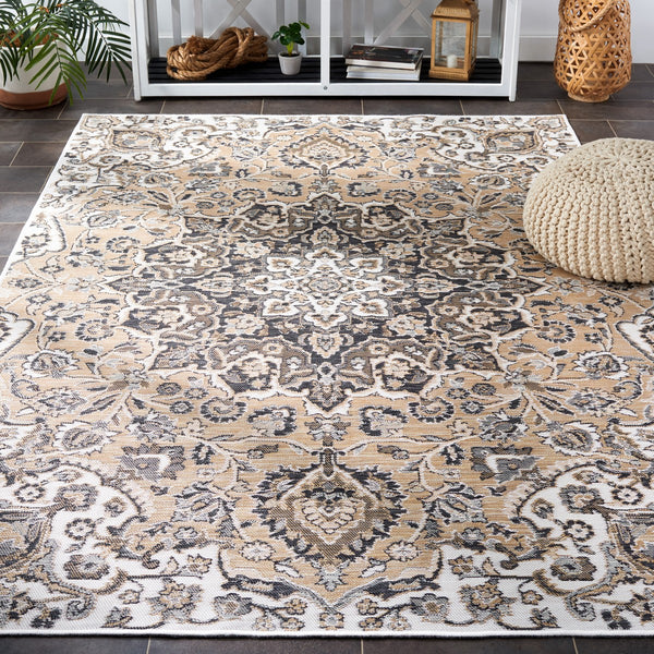 Safavieh Sunrise 696 Flatweave Indoor / Outdoor Rug Grey / Beige Black 8' x 10'