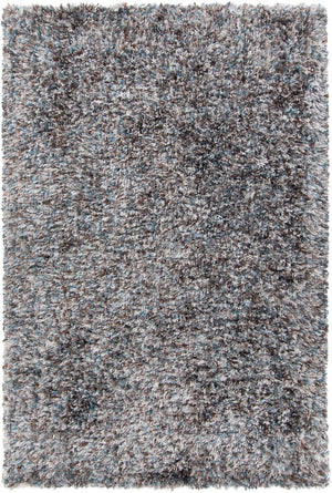 Chandra Rugs Supros 100% Polyester Hand-Woven Contemporary Rug Blue/Brown Multi 9' x 13'