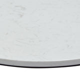 Surface Round End Table w/ Engineered Marble Top & Black Powder Coated Metal Base by Diamond Sofa