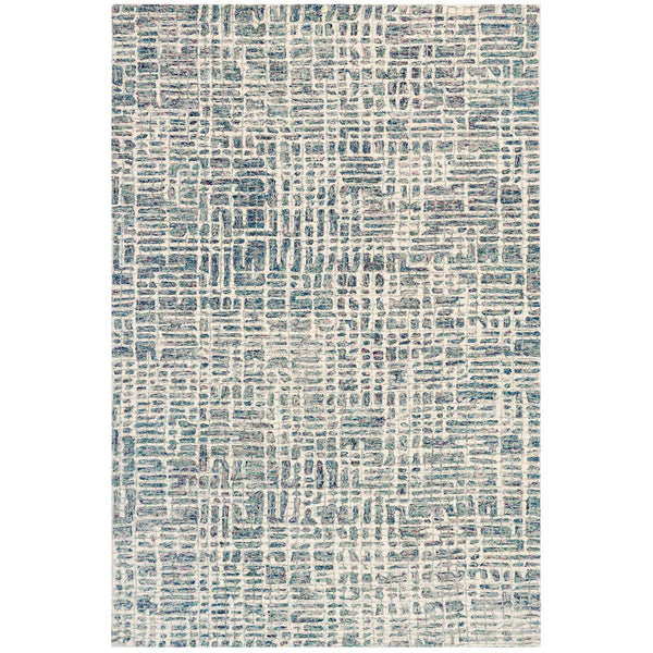 Trans-Ocean Liora Manne Savannah Grid Contemporary Indoor Hand Tufted 100% Wool Pile Rug Ocean 8'3" x 11'6"