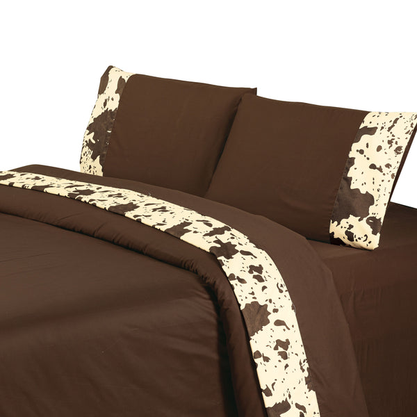HiEnd Accents 350TC Cowhide Sheet Set SW3067-KG-CH Chocolate 100% cotton 108x102x0.2