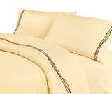 HiEnd Accents 350TC Barbwire Embroidered Sheet Set SW3500-KG-CR Cream 100% Cotton 108x102x0.2