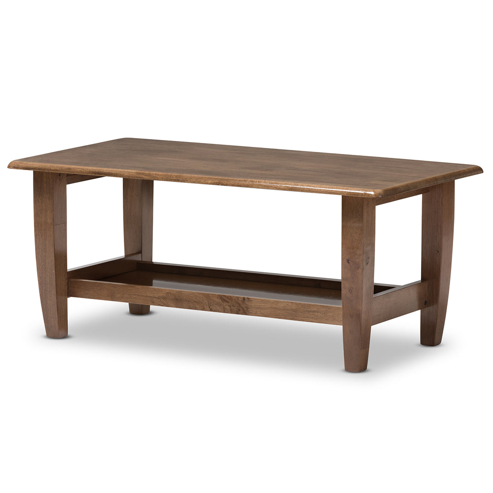 Baxton Studio Pierce Mid-Century Modern Walnut Finished Brown Wood Coffee Table