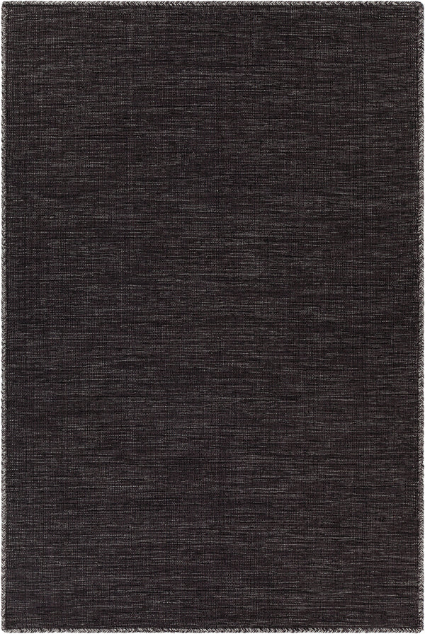 Chandra Rugs Sybil 100% Cotton Hand-Woven Reversible Cotton Rug Black 9' x 13'