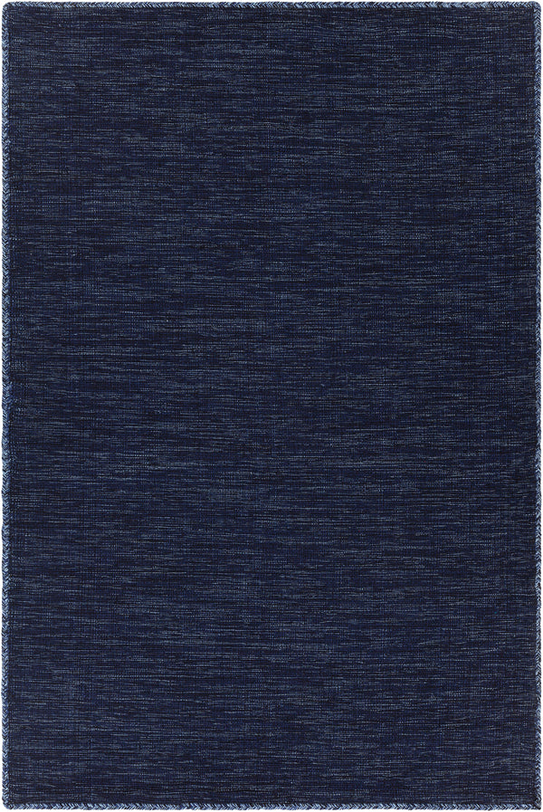 Chandra Rugs Sybil 100% Cotton Hand-Woven Reversible Cotton Rug Navy 9' x 13'