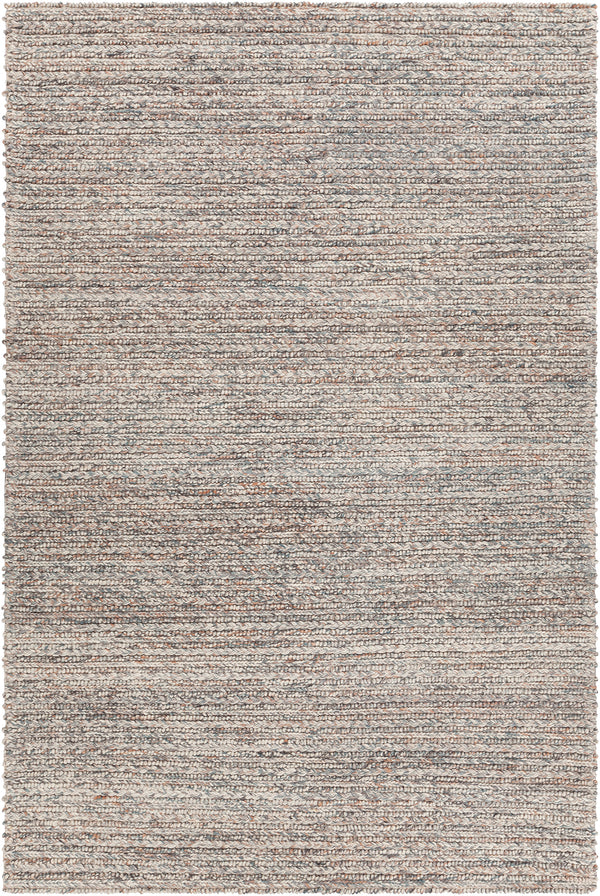 Chandra Rugs Sylvie 100% Wool Hand-Woven Contemporary Rug Orange/Grey/White 9' x 13'