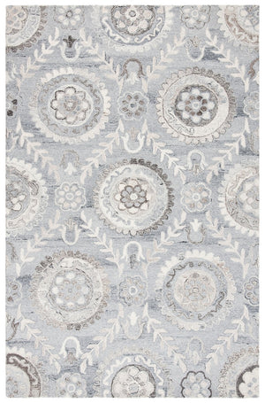 Suzani 334 Contemporary Hand Tufted 100% Wool Pile Rug Grey
