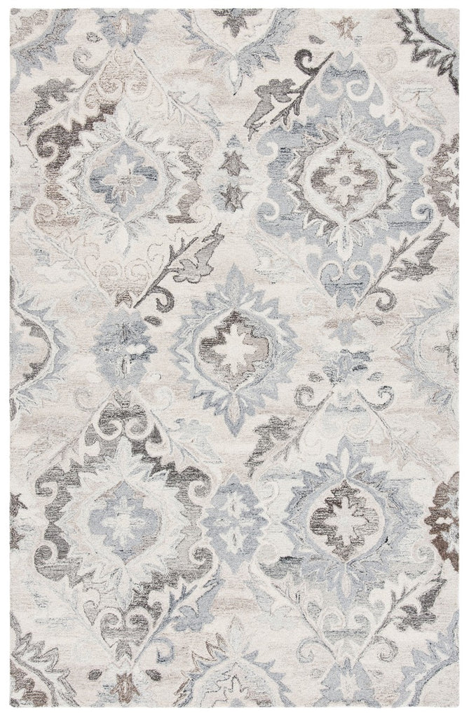 Suzani 336 Contemporary Hand Tufted 100% Wool Pile Rug Ivory / Grey