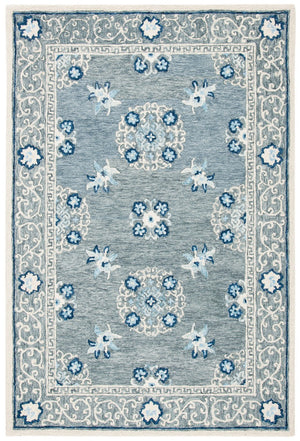 Suzani 504  Hand Tufted 100% Wool Pile Rug Grey / Ivory