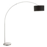 Salon Contemporary Floor Lamp with Satin Nickel Base and Black Shade by LumiSource