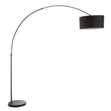Salon Contemporary Floor Lamp with Black Base and Black Shade by LumiSource