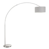 Salon Contemporary Floor Lamp with Satin Nickel Base and Grey Shade by LumiSource