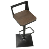 Samurai Industrial Adjustable Barstool in Black and Espresso by LumiSource